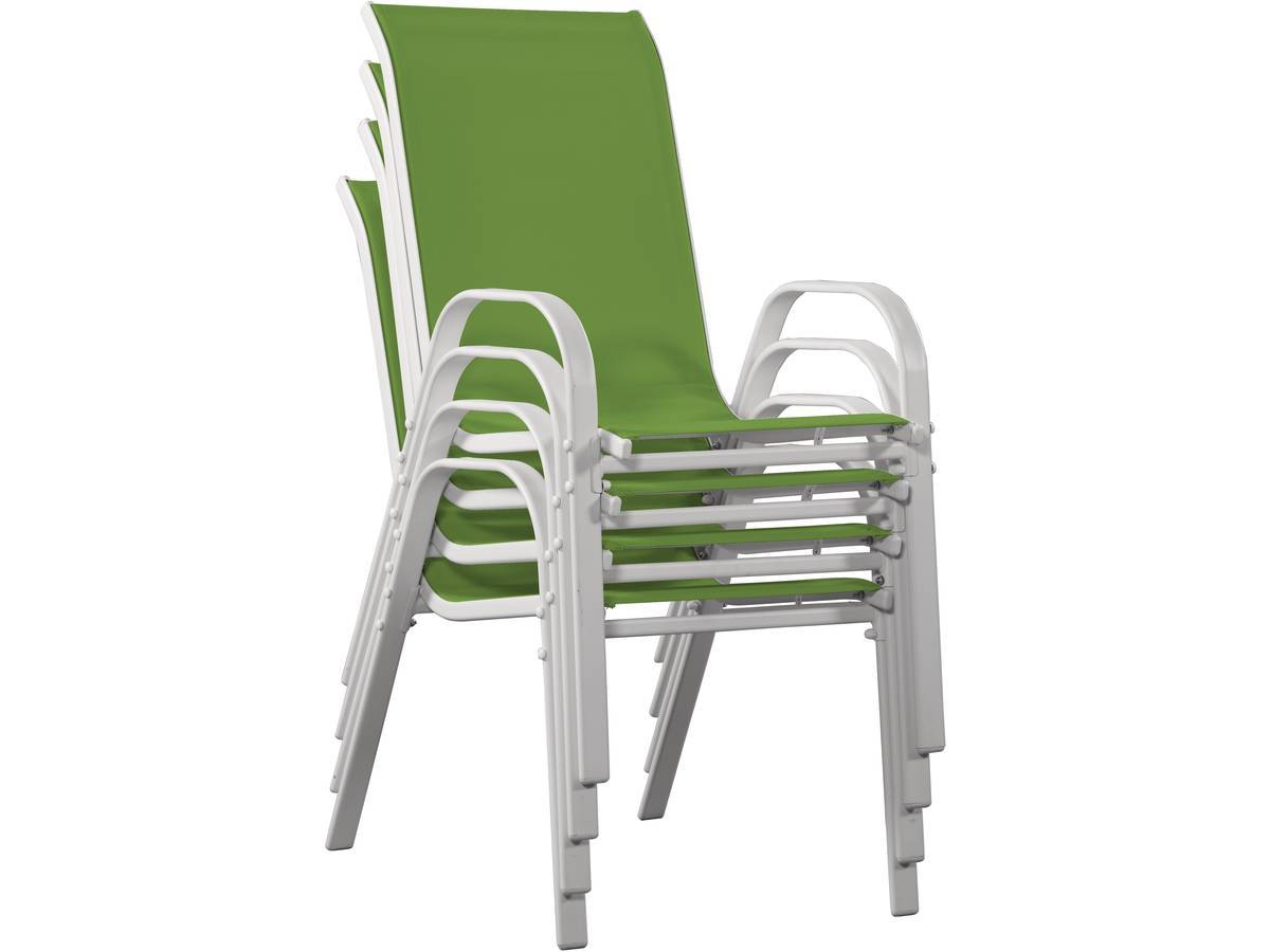 Fauteuil Jardin Textilène "cordoba" - Phoenix - Vert - Lot De 4 -habitat Et Jardin - Imagen 4