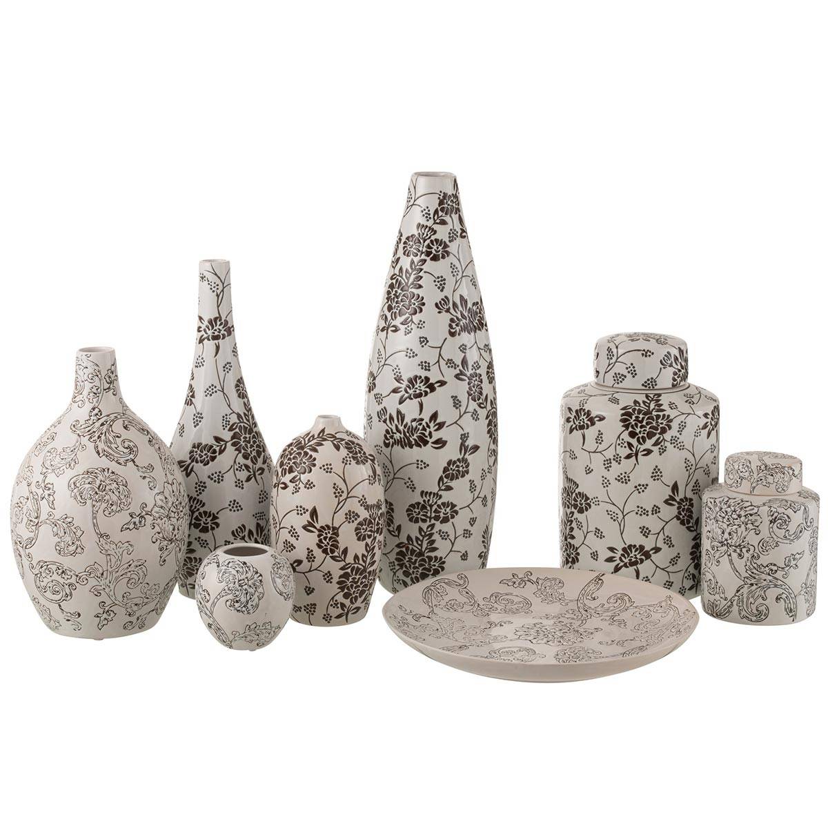 J-Line - Vase Déco en Porcelaine "Zen" 24cm Noir & Blanc - Image 2