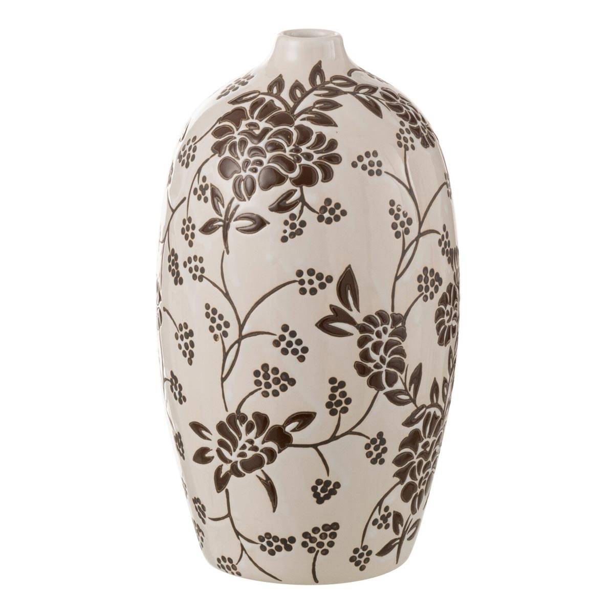 J-Line - Vase Déco en Porcelaine "Zen" 24cm Noir & Blanc - Image 1