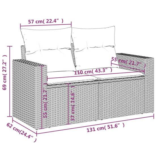ComfortXL - Salon de jardin modulable 10 pcs résine tressée table à hauteur ajustable gris – ComfortXL Outdoor Living - Image 5