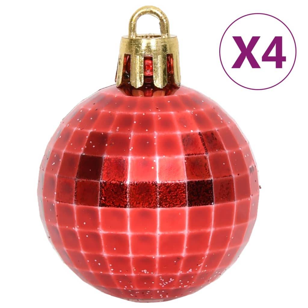 Ensemble de boules de Noël - Ornements de Noël - décorations de Noël 64 pcs Rouge et blanc - Image 8