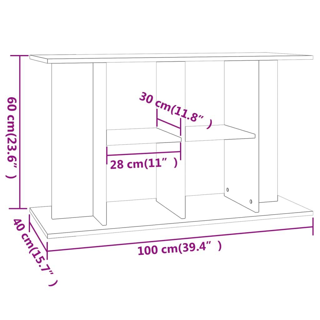 Meuble pour Aquarium Bois d'Ingénierie pour Salon avec Rangement 100x40x60 cm Chêne - ComfortXL Outdoor Living - Image 8