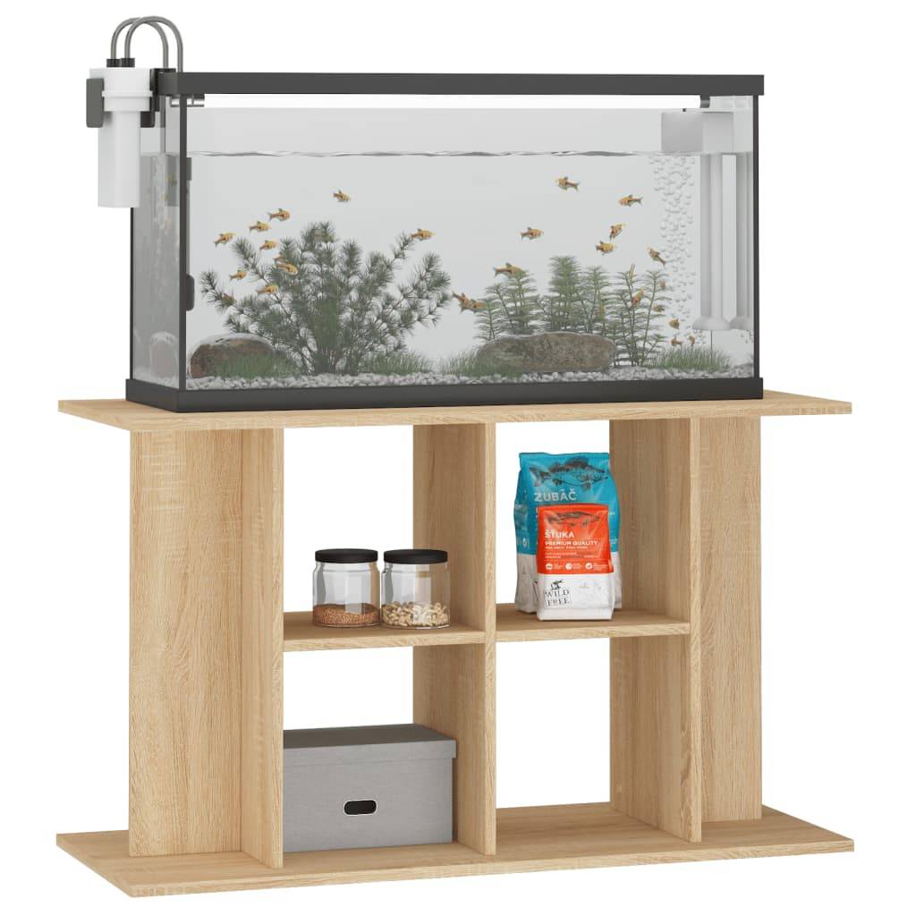 Meuble pour Aquarium Bois d'Ingénierie pour Salon avec Rangement 100x40x60 cm Chêne - ComfortXL Outdoor Living - Image 3