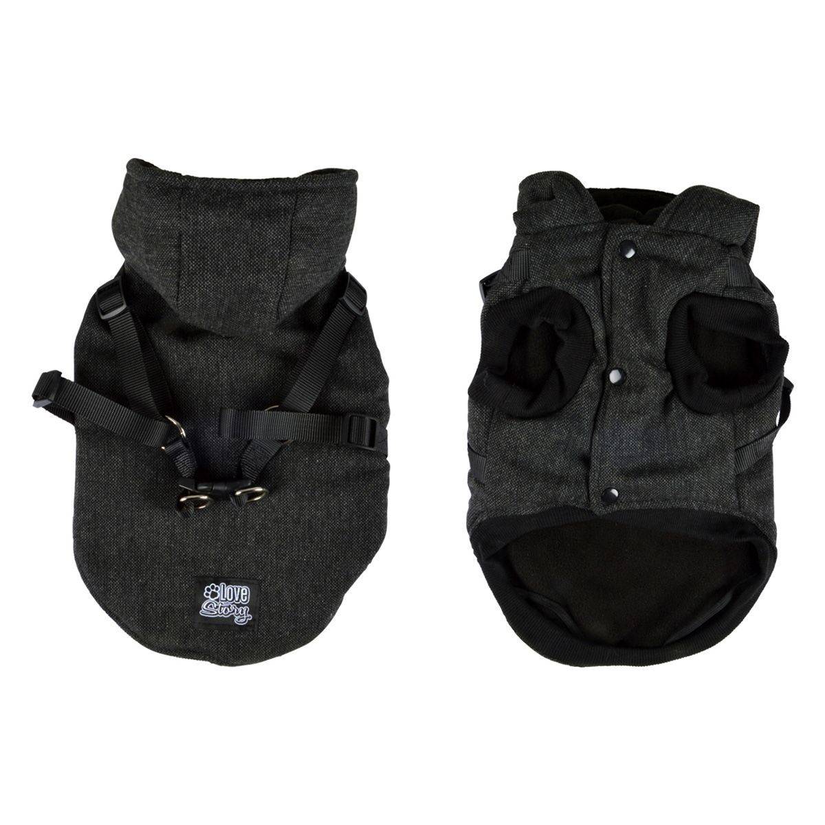 Love Story - Manteau Pour Chien "Tweed" 40cm Anthracite - Image 1