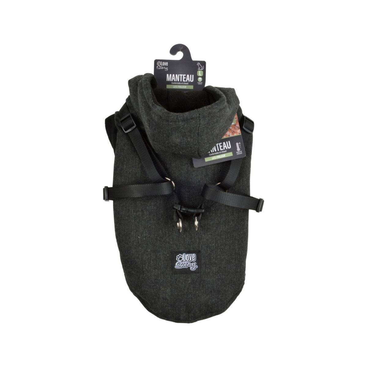 Love Story - Manteau Pour Chien "Tweed" 40cm Anthracite - Image 8
