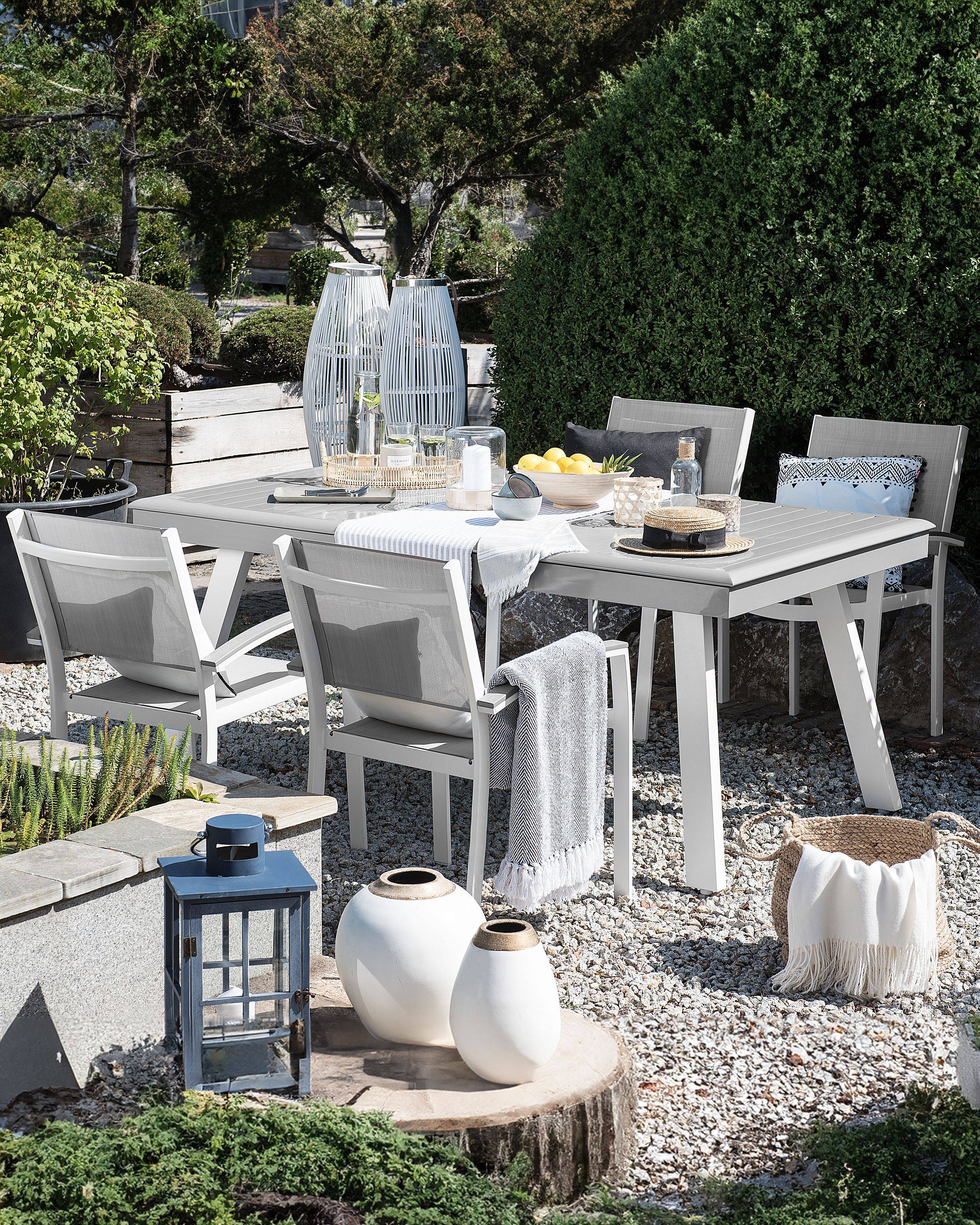 Beliani - Chaise de jardin Aluminium Gris PERETA - 46x50x86- Beliani - Image 1