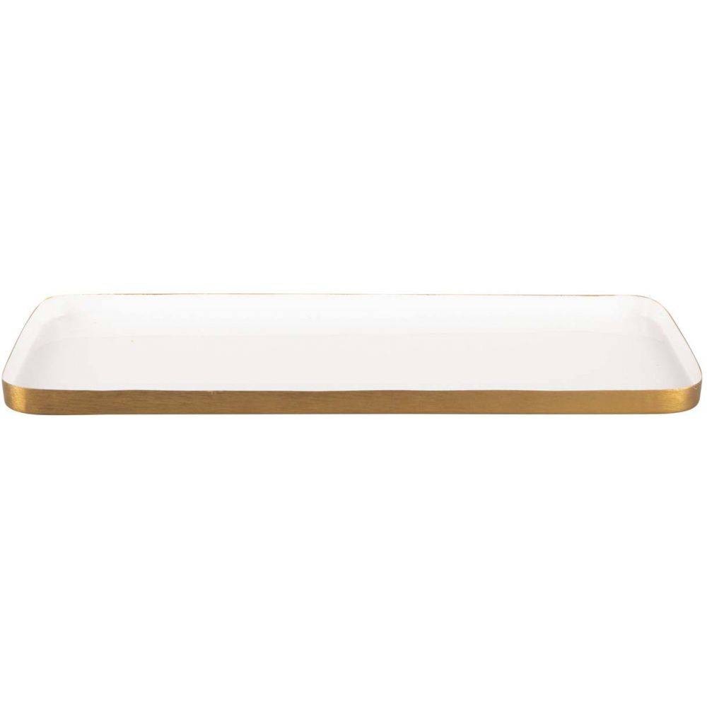 Pt Living - Plateau en métal Festive 41 x 16 cm Blanc - Imagen 1