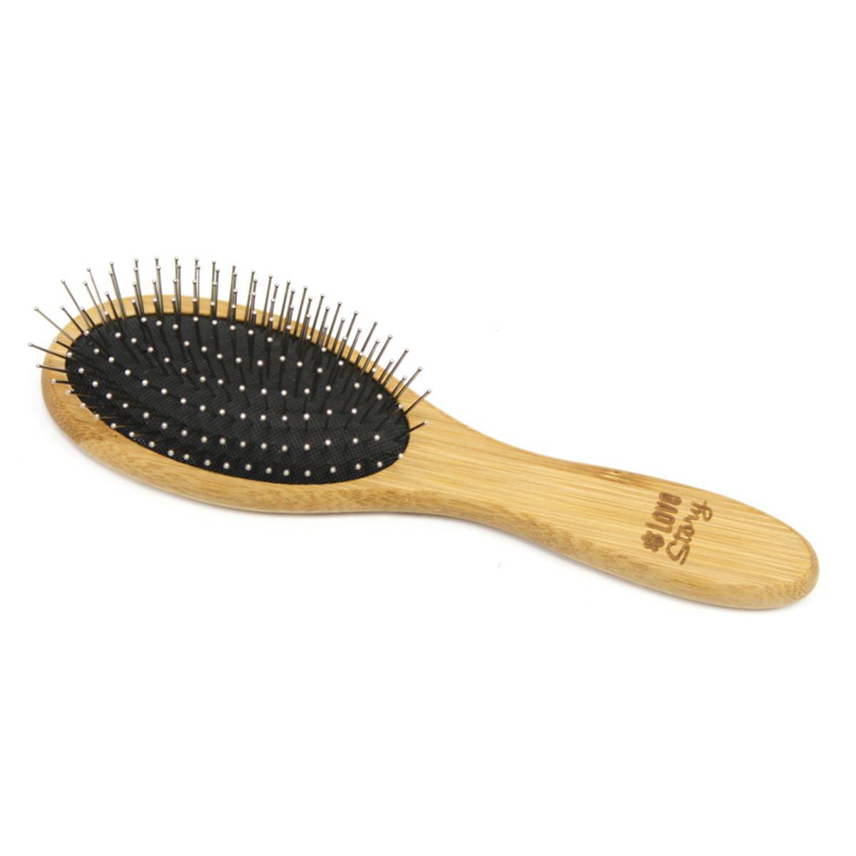 Love Story - Brosse de Toilettage Bambou "Picots Perles" 22cm Naturel - Image 1