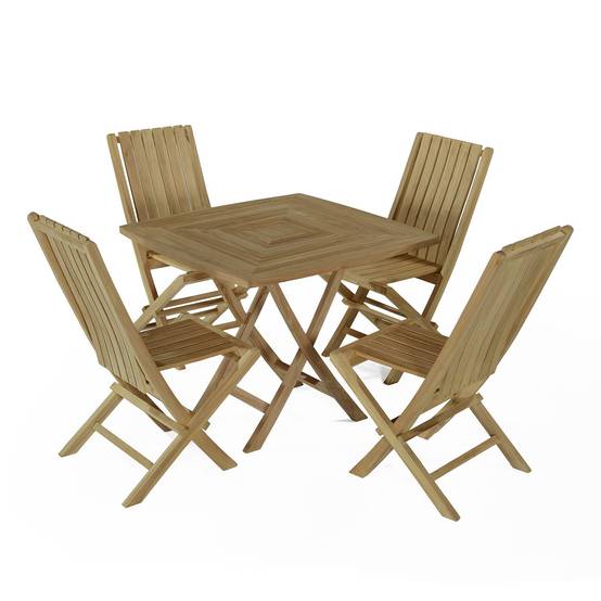 Salon de jardin en teck massif Antibes, 4 places - TECK'Attitude - Image 1