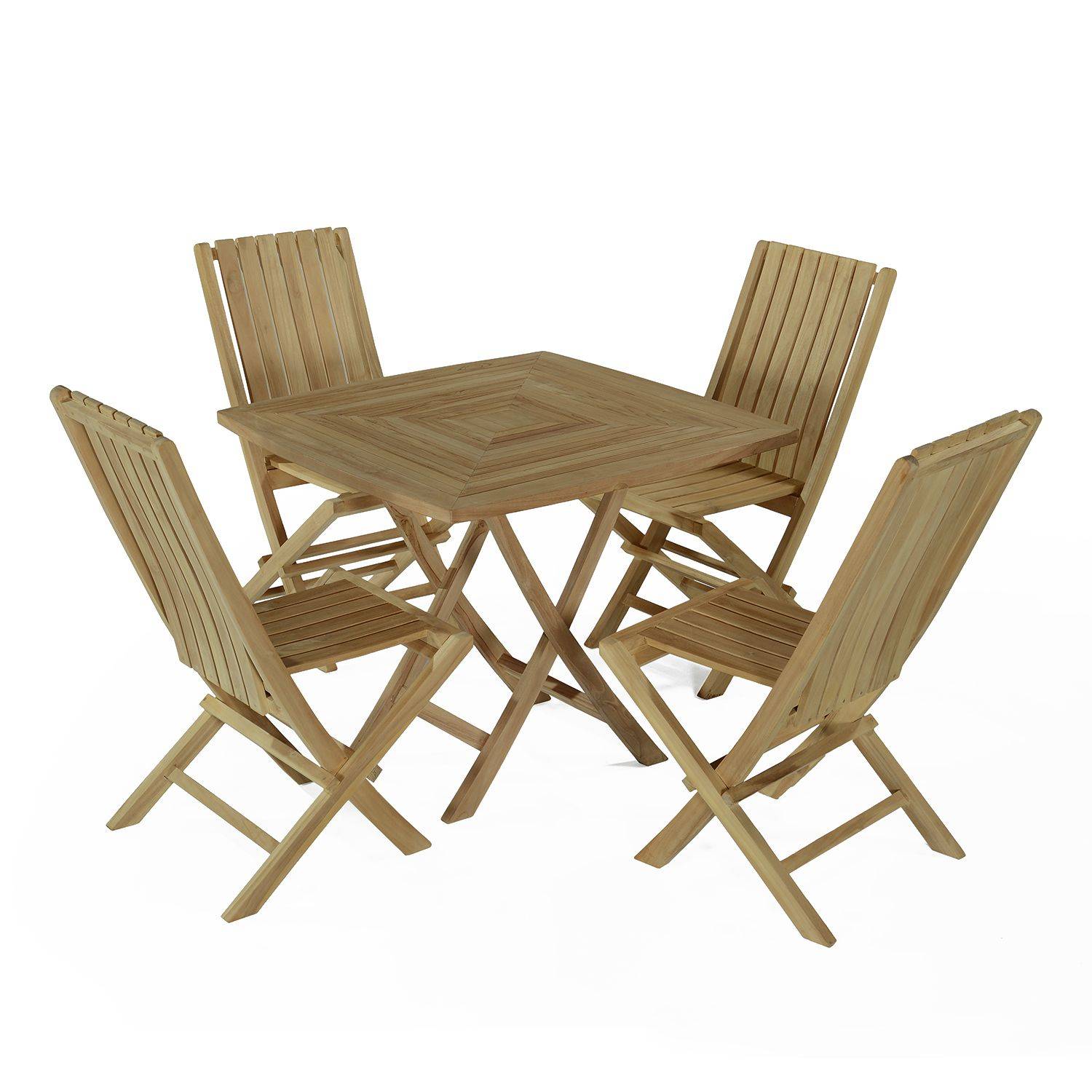 Salon de jardin en teck massif Antibes, 4 places - TECK'Attitude - Image 1