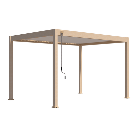 Ombrea - Pergola bioclimatique VS Ombréa autoportante 3x4M - Woodlook bois naturel + 1 store 4M blanc - Image 2