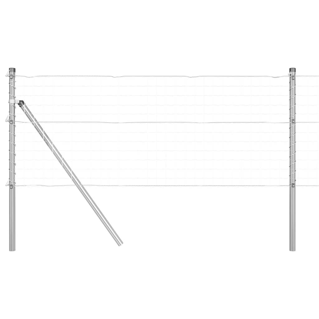 Poteau de clôture Acier galvanisé Gris 3,2 x 3,2 x 80 cm, Poids :39.8kg - PANGIVO - Image 2
