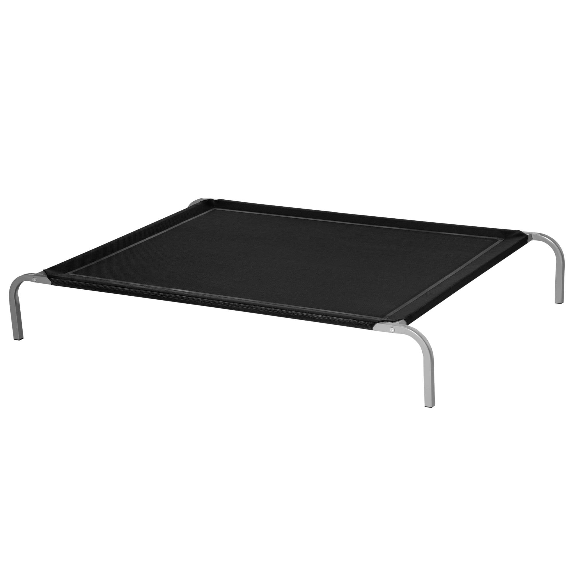 Lit chien chat XXL surélevé métal textilène respirant extérieur 130x90cm noir - ComfortXL Outdoor Living - Image 2