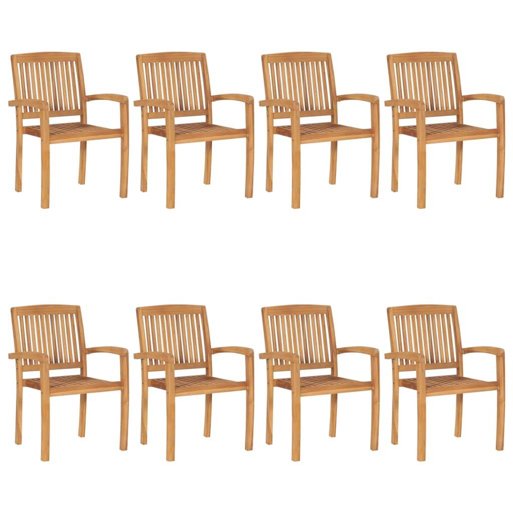 Chaises de jardin empilables teck et tissu taupe 60 x 57.5 x 90 cm - PANGIVO - Image 2