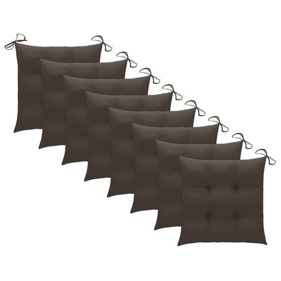 Chaises de jardin empilables teck et tissu taupe 60 x 57.5 x 90 cm - PANGIVO - Image 7