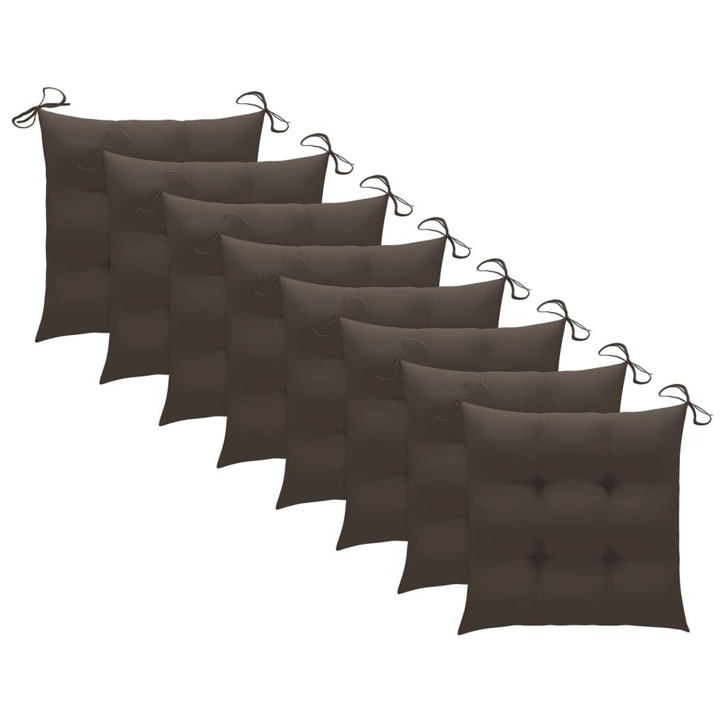 Chaises de jardin empilables teck et tissu taupe 60 x 57.5 x 90 cm - PANGIVO - Image 7
