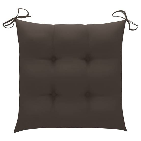 Chaises de jardin empilables teck et tissu taupe 60 x 57.5 x 90 cm - PANGIVO - Image 10