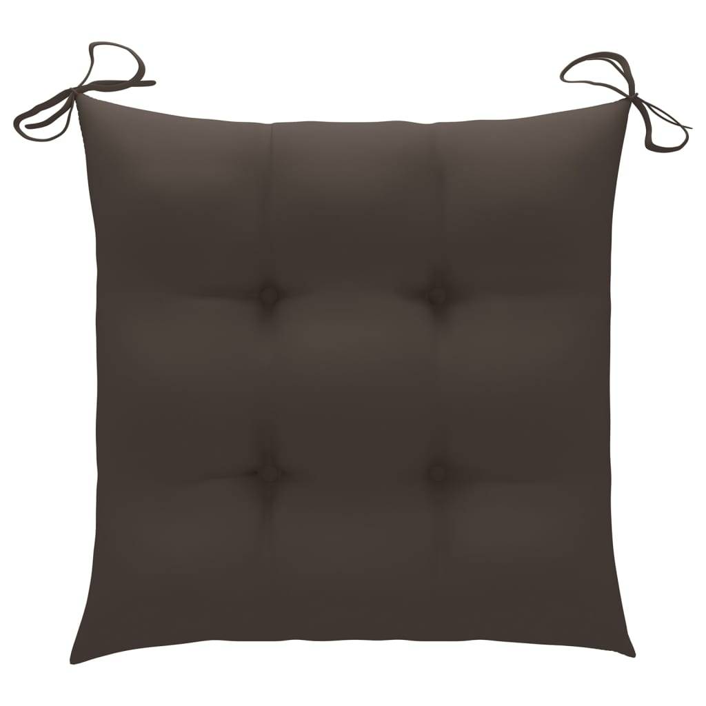 Chaises de jardin empilables teck et tissu taupe 60 x 57.5 x 90 cm - PANGIVO - Image 10