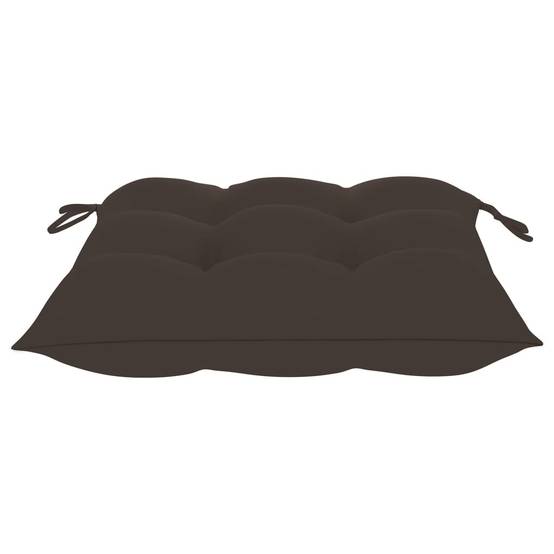 Chaises de jardin empilables teck et tissu taupe 60 x 57.5 x 90 cm - PANGIVO - Image 9