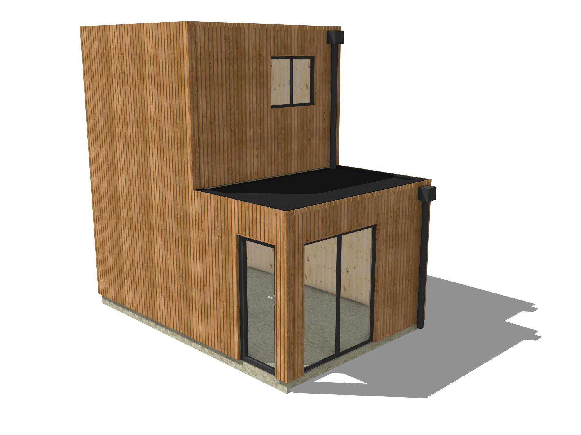 Studio de jardin 4 saisons en bois 5,5 x 3,5 x 2,7 m / isolation RE2020 avec mezzanine et terrasse / menuiseries alu k-line - Image 2
