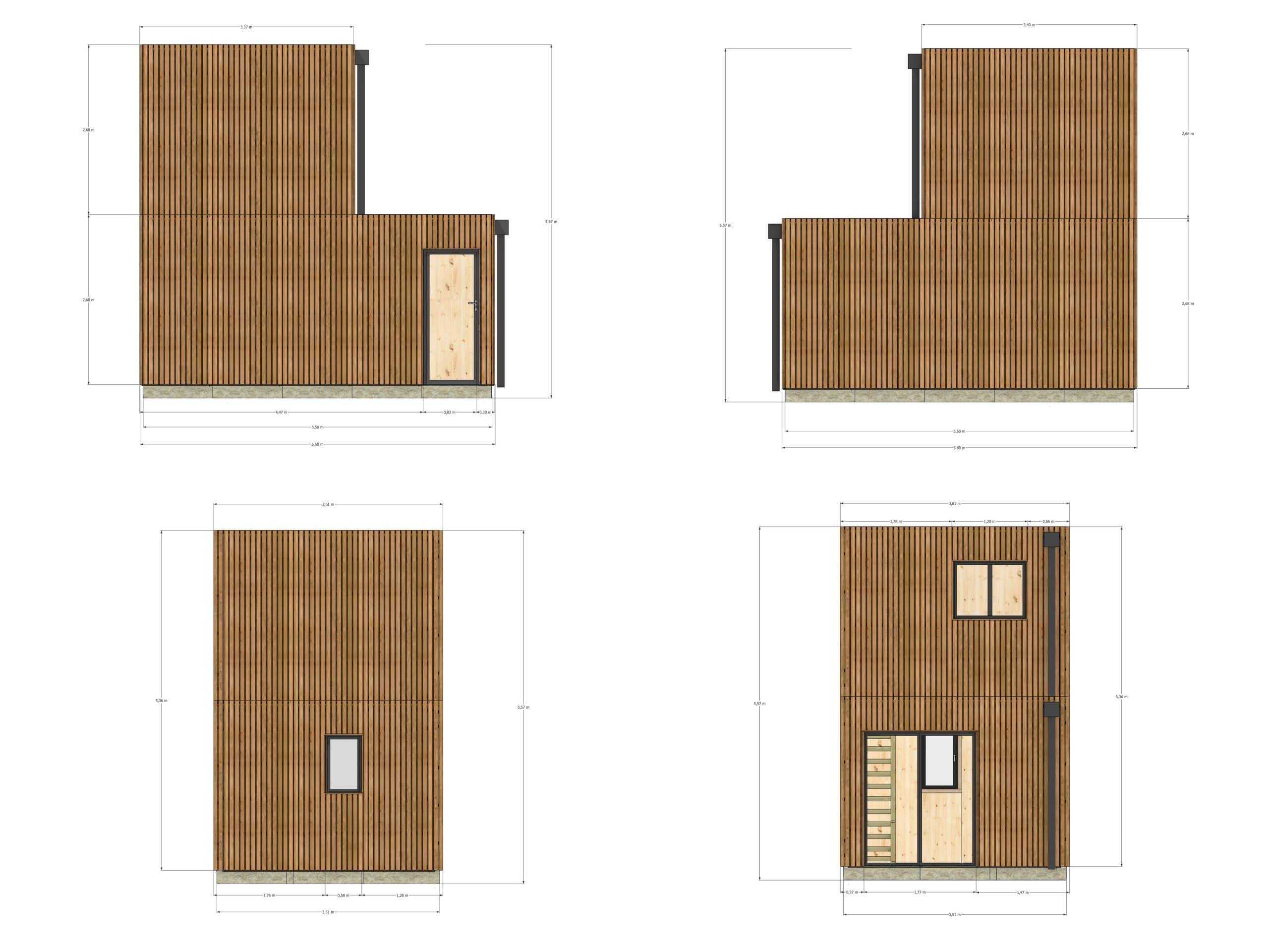 Studio de jardin 4 saisons en bois 5,5 x 3,5 x 2,7 m / isolation RE2020 avec mezzanine et terrasse / menuiseries alu k-line - Image 4