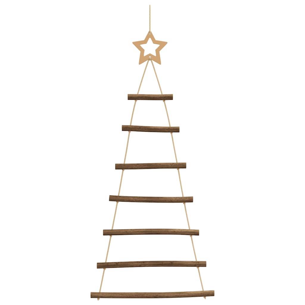 Lot de 2 Sapins de Noël Muraux Suspendus en Bois Naturel Décoration 90 cm – ComfortXL Outdoor Living - Image 4