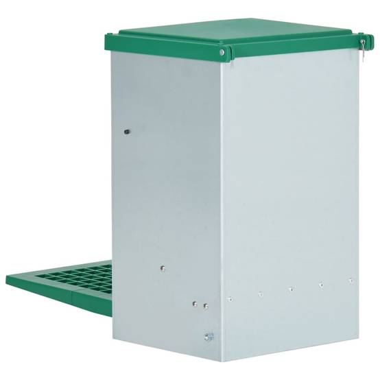 Mangeoire Automatique Volaille Acier Pédale Anti-Nuisible 8kg Vert - ComfortXL Outdoor Living - Image 5