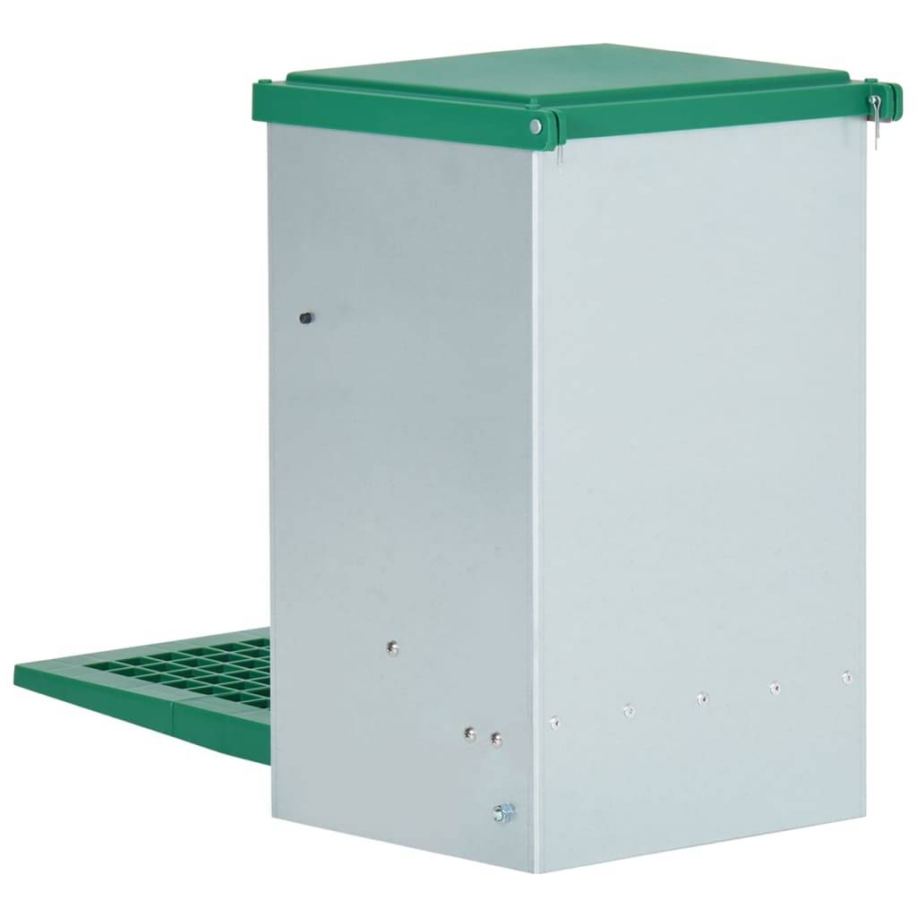 Mangeoire Automatique Volaille Acier Pédale Anti-Nuisible 8kg Vert - ComfortXL Outdoor Living - Image 5