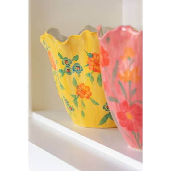 Vase Déco Fleurs en Argile "Alegria" 32cm Rose - Image 2
