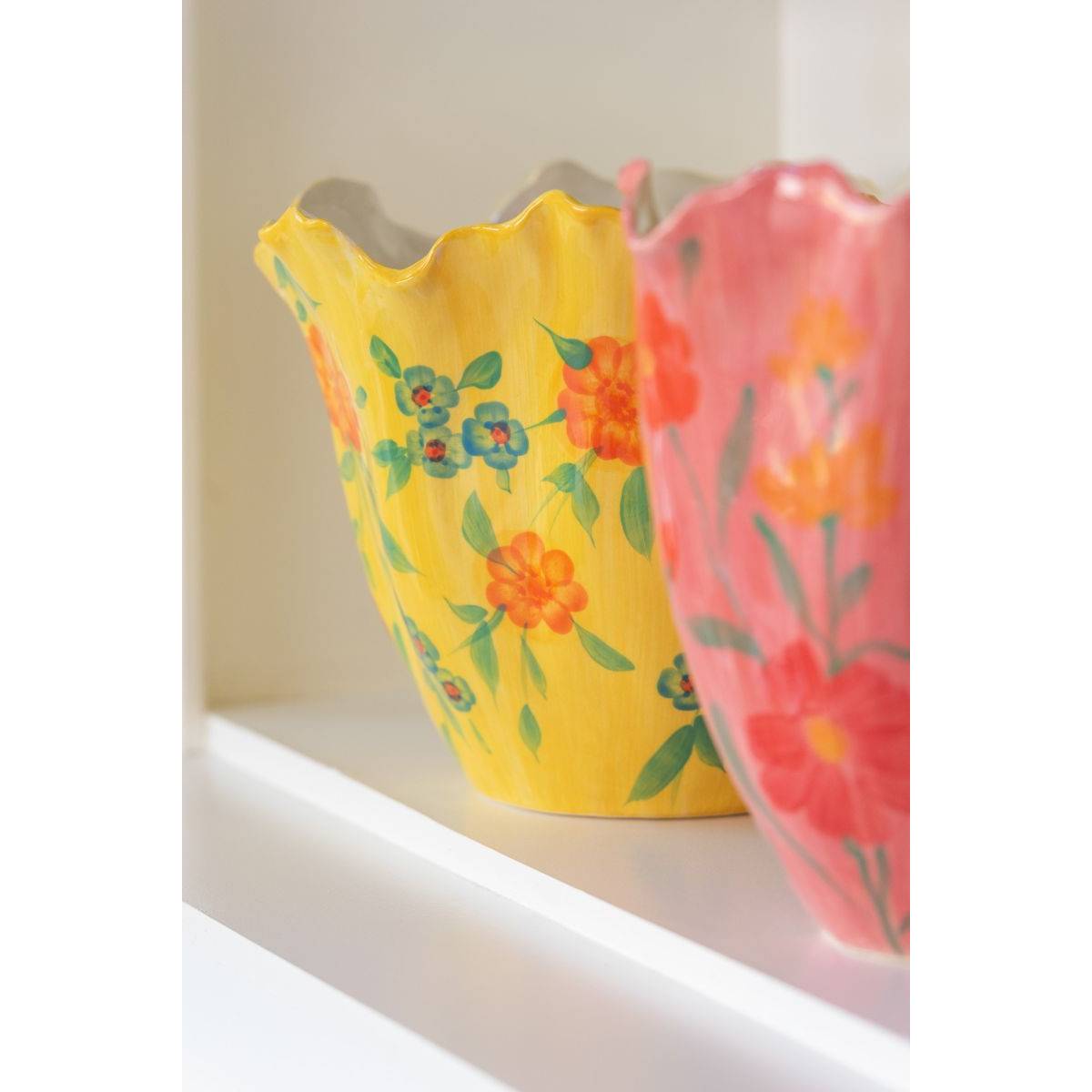 Vase Déco Fleurs en Argile "Alegria" 32cm Rose - Image 2