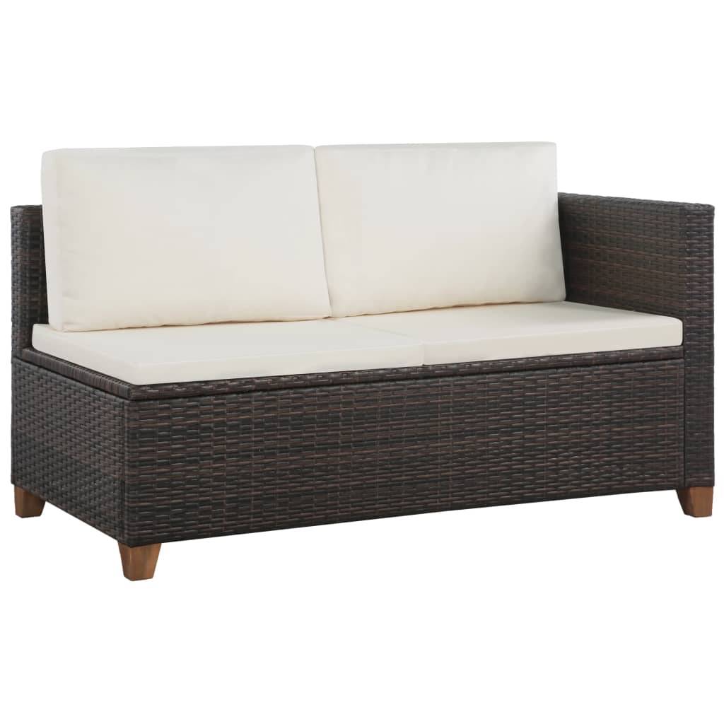 Helloshop26 - Salon de jardin meuble d'extérieur ensemble de mobilier 4 pièces avec coussins résine tressée marron - Imagen 2
