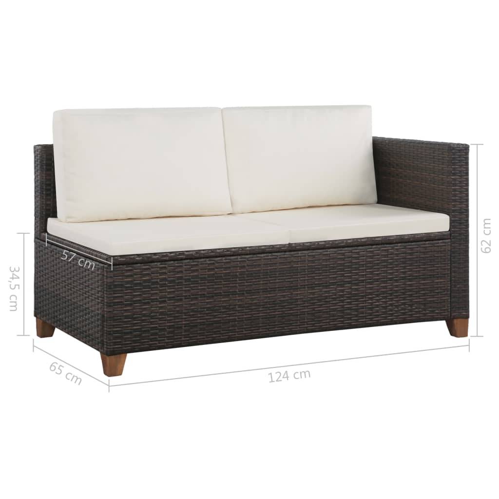Helloshop26 - Salon de jardin meuble d'extérieur ensemble de mobilier 4 pièces avec coussins résine tressée marron - Imagen 8