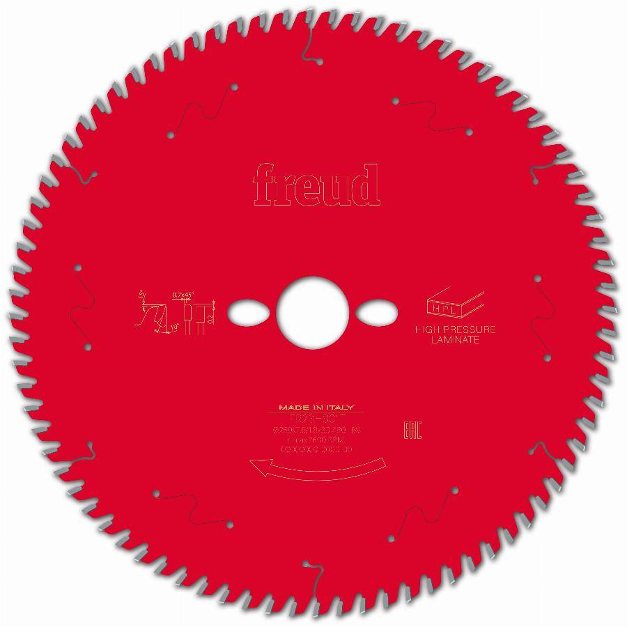 Lame pour scie circulaire portative FREUD - Ø250 2,8/1,8 AL30 Z80 TP 10° - F03FS09877 -FR23H001T - Imagen 2