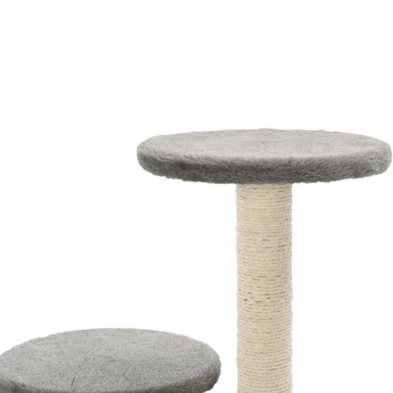 Arbre à chat bois et sisal gris 40 x 30 x 60 cm - PANGIVO - Image 6