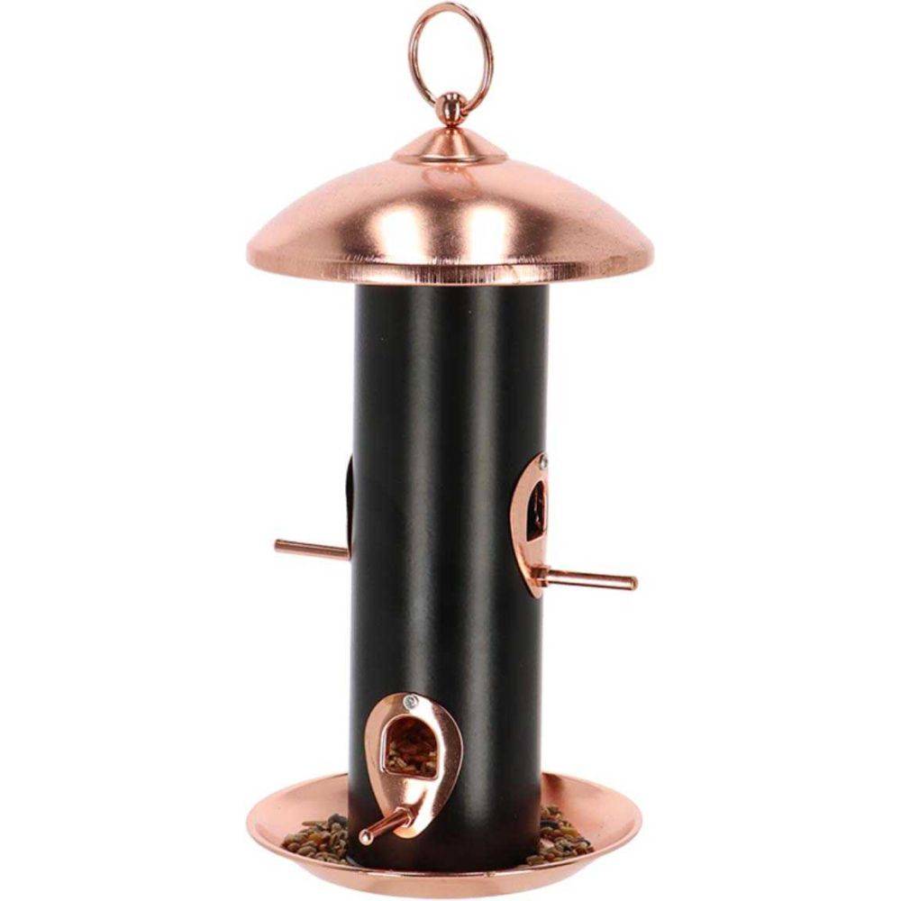 Esschert Design - Mangeoire à oiseaux Plaqué cuivre et noir - graines - Imagen 4