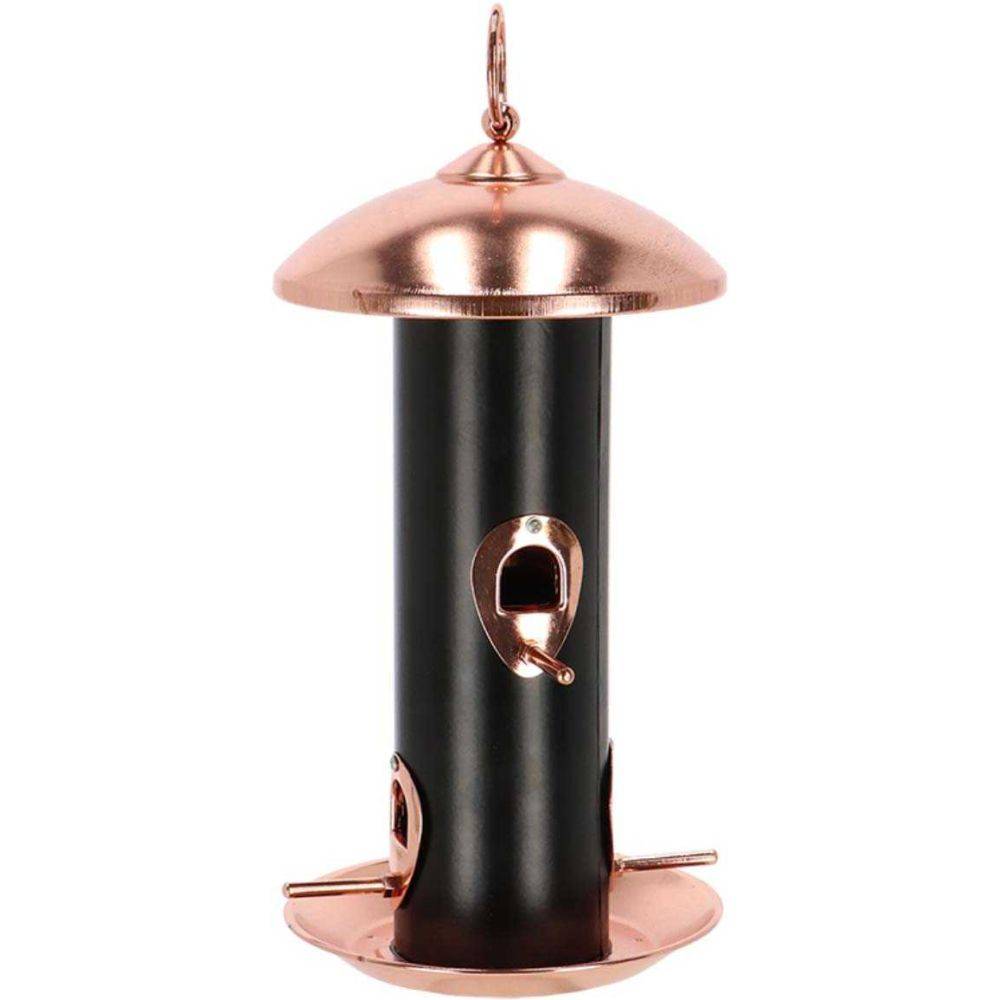 Esschert Design - Mangeoire à oiseaux Plaqué cuivre et noir - graines - Imagen 3