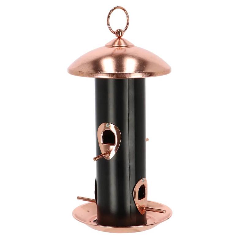 Esschert Design - Mangeoire à oiseaux Plaqué cuivre et noir - graines - Imagen 6
