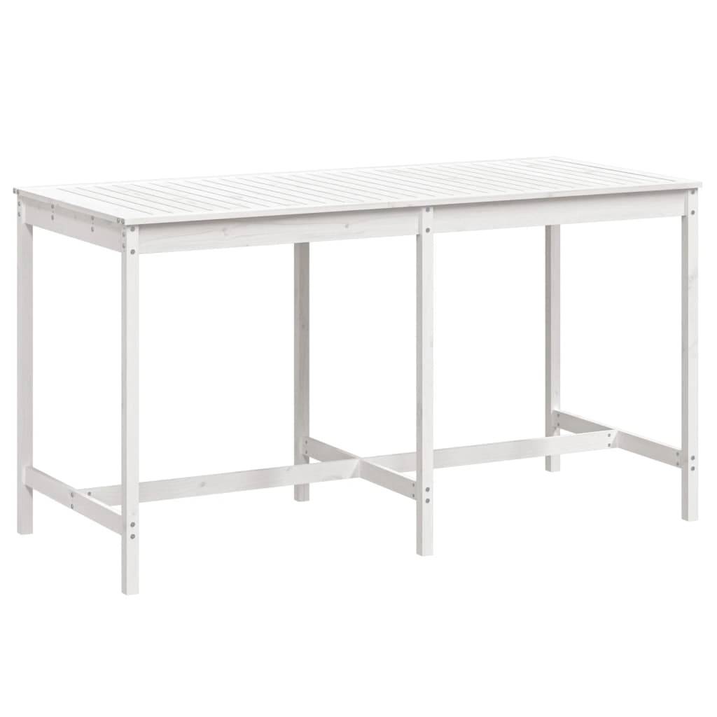 Table de jardin bois massif pin blanc 203,5 x 90 x 110 cm - PANGIVO - Image 2