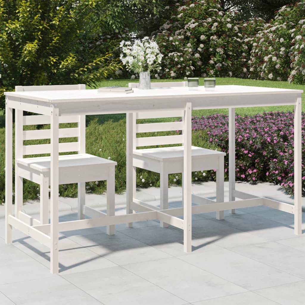 Table de jardin bois massif pin blanc 203,5 x 90 x 110 cm - PANGIVO - Image 1