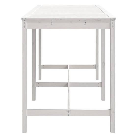 Table de jardin bois massif pin blanc 203,5 x 90 x 110 cm - PANGIVO - Image 5