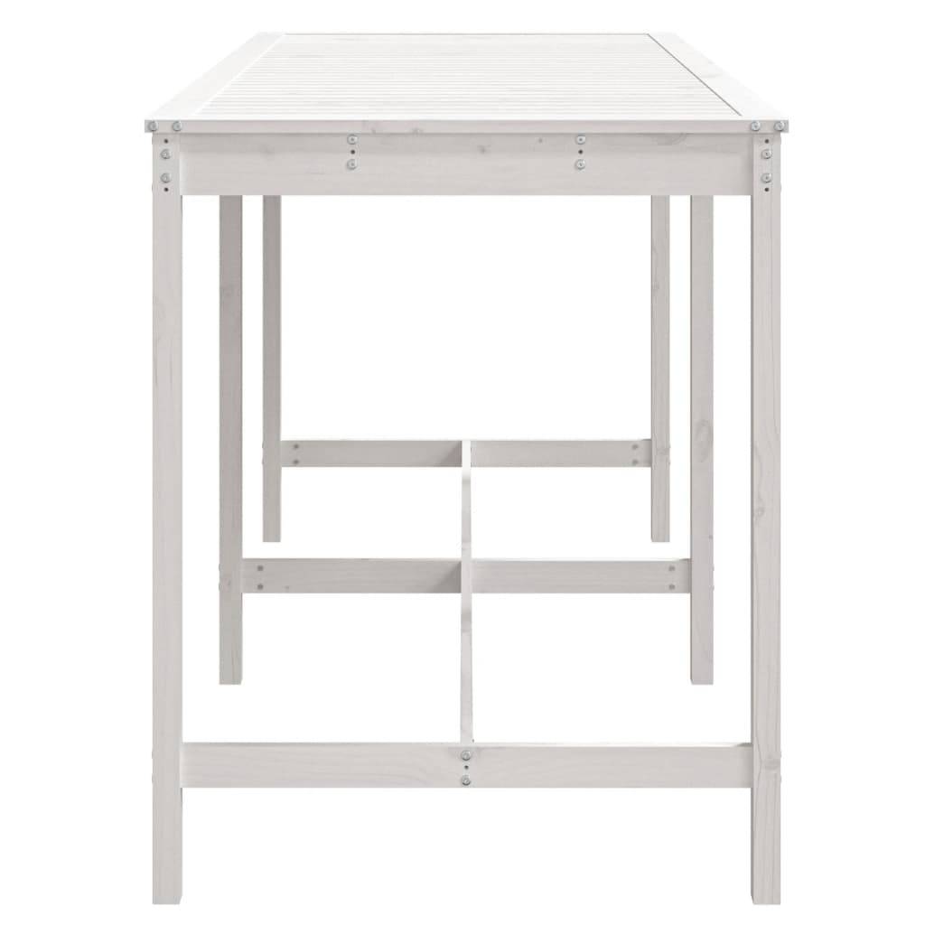 Table de jardin bois massif pin blanc 203,5 x 90 x 110 cm - PANGIVO - Image 5