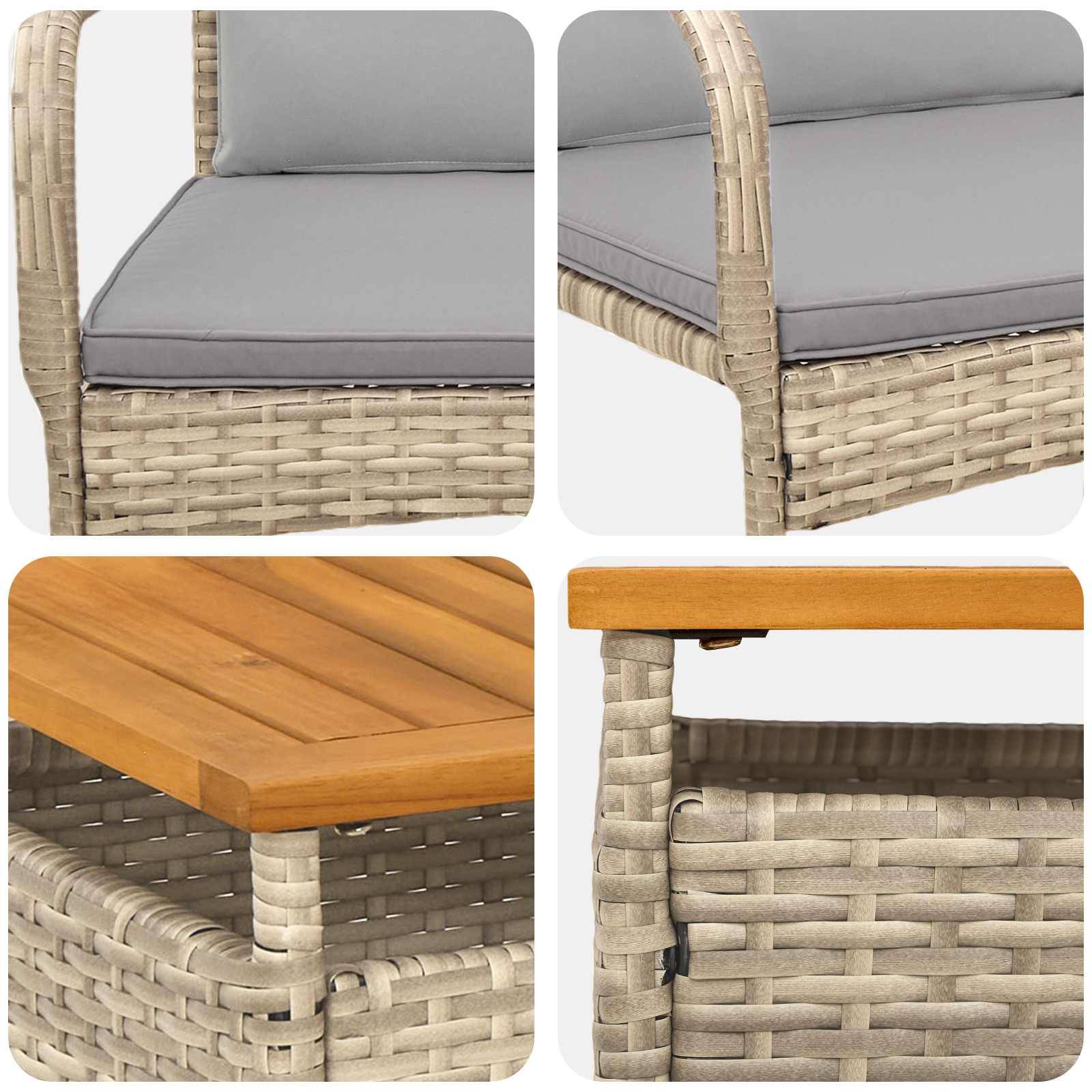 Vidaxl - Ensemble de jardin-Salons de jardin Beige polyrotin 639839 - Image 7