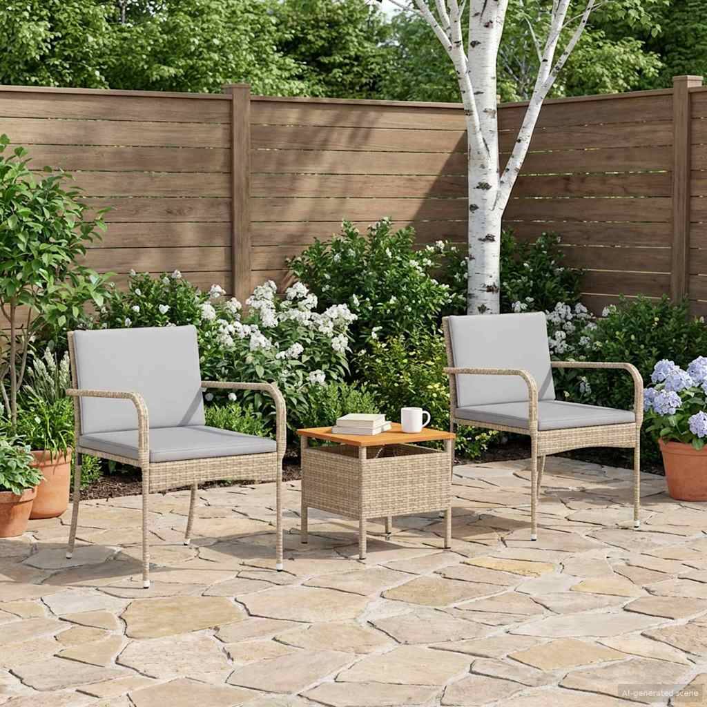 Vidaxl - Ensemble de jardin-Salons de jardin Beige polyrotin 639839 - Image 3