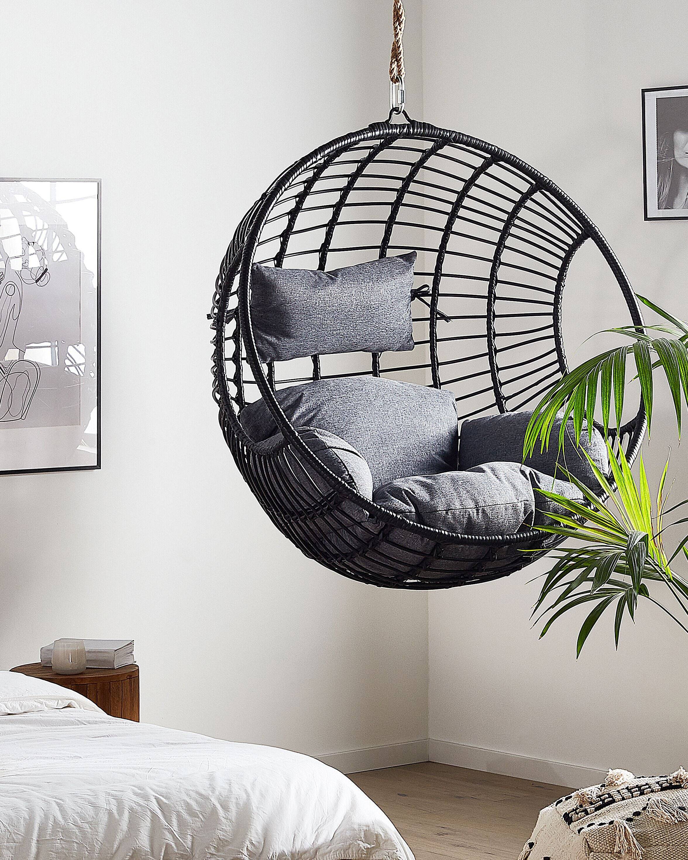 Beliani - Chaise porte-à-faux Polyrotin Noir ASPIO - 99x65x99- Beliani - Imagen 1