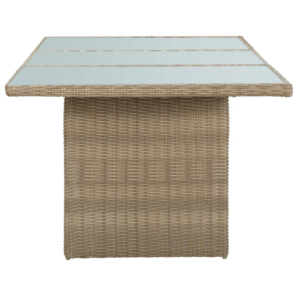 Table à manger Marron Verre et résine tressée 200 x 100 x 74 cm - PANGIVO - Image 3