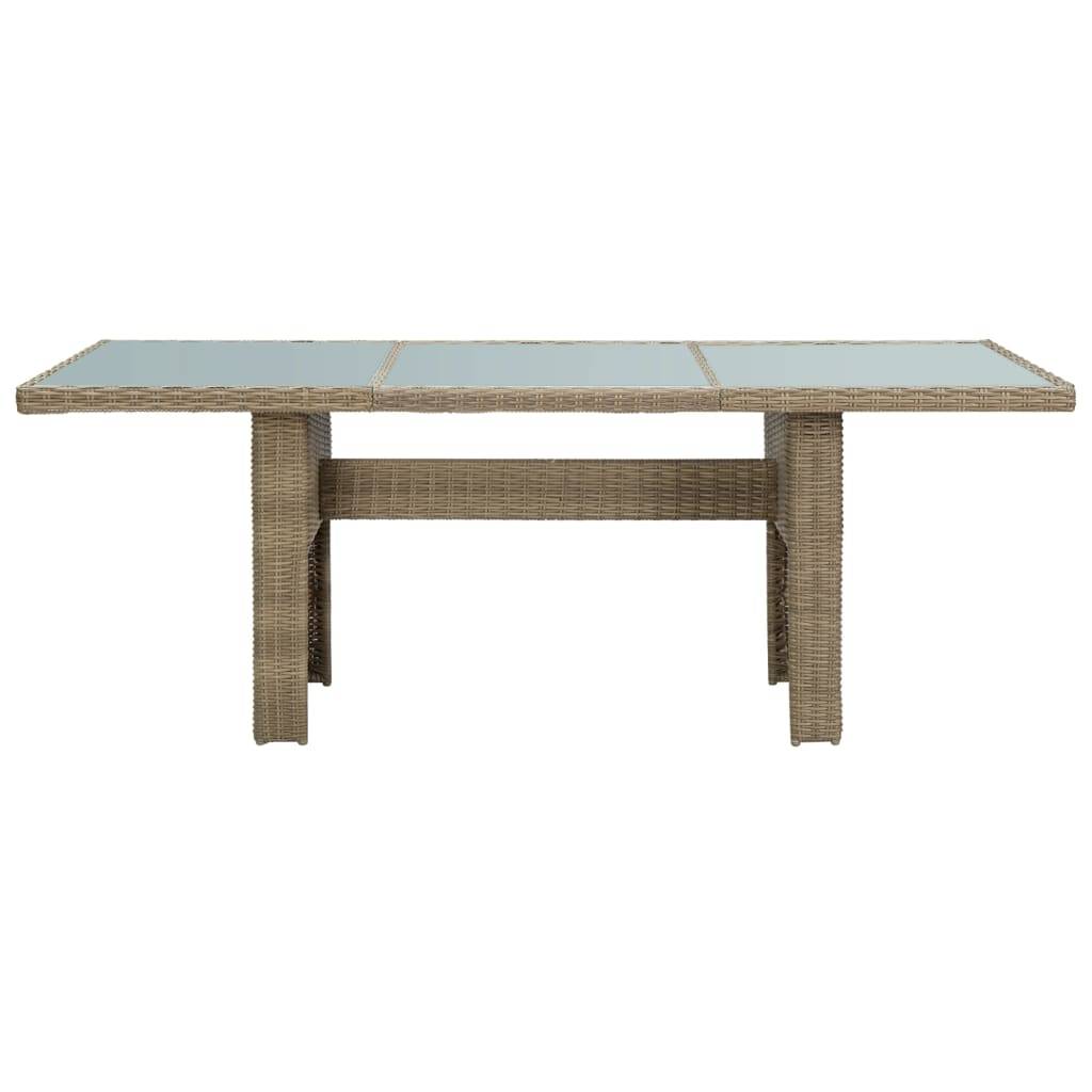 Table à manger Marron Verre et résine tressée 200 x 100 x 74 cm - PANGIVO - Image 2