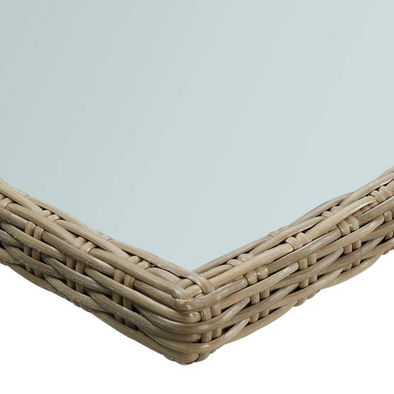 Table à manger Marron Verre et résine tressée 200 x 100 x 74 cm - PANGIVO - Image 4