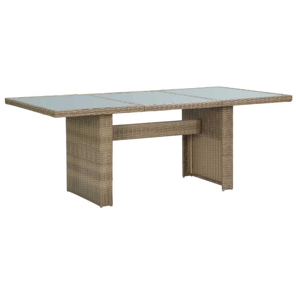 Table à manger Marron Verre et résine tressée 200 x 100 x 74 cm - PANGIVO - Image 1