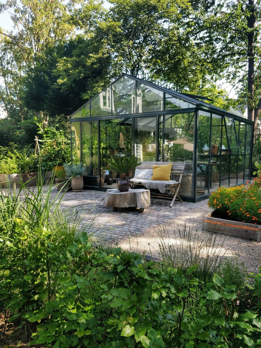 20m² - Serre en polycarbonate 8 mm alvéolés  - Euro Plus - Laquée - 20m² - beige gris - L'atelier Des Serres - Imagen 6