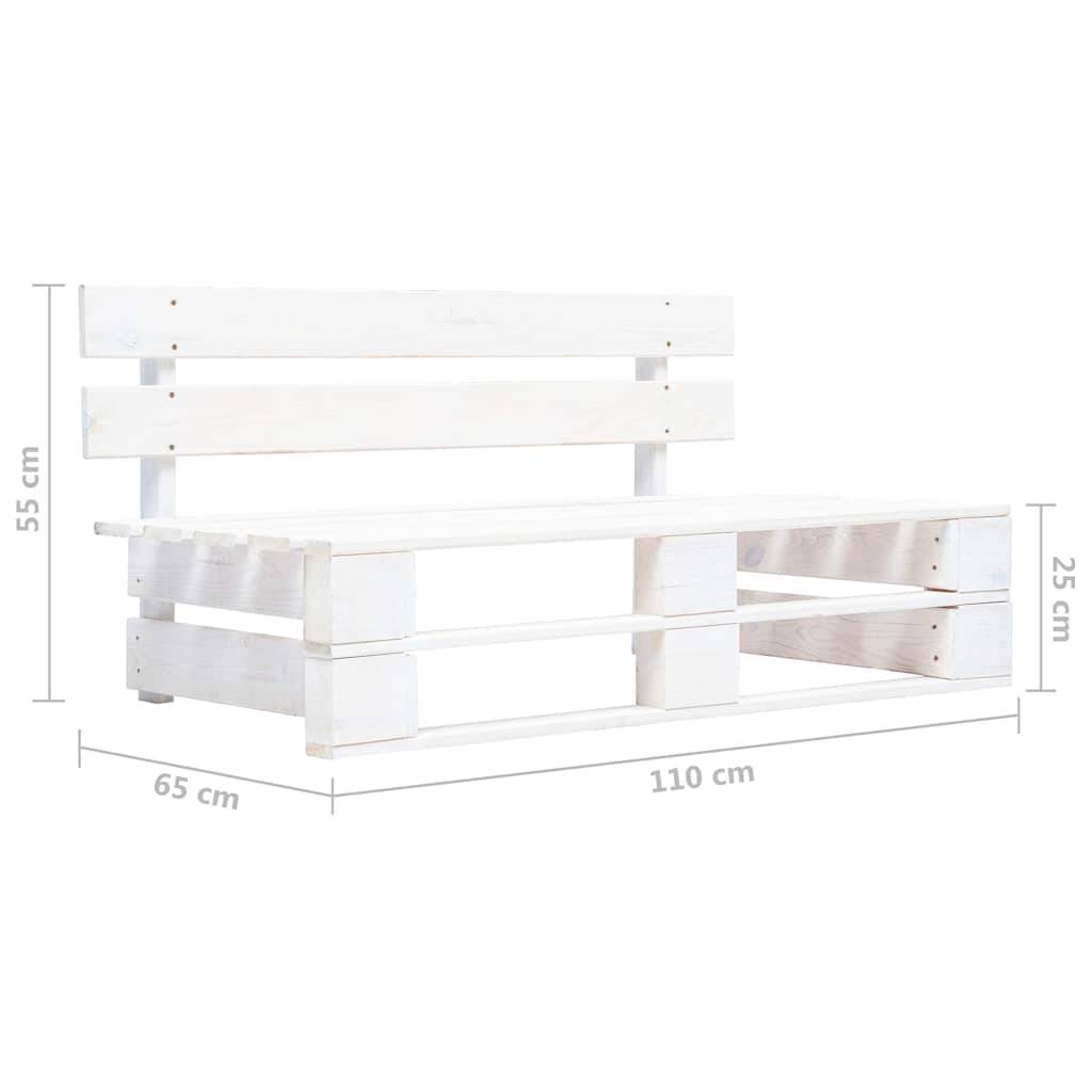 Vidaxl - Salon de jardin palette 6 pcs et coussins Pin imprégné de blanc vidaXL 3066931 - Image 9